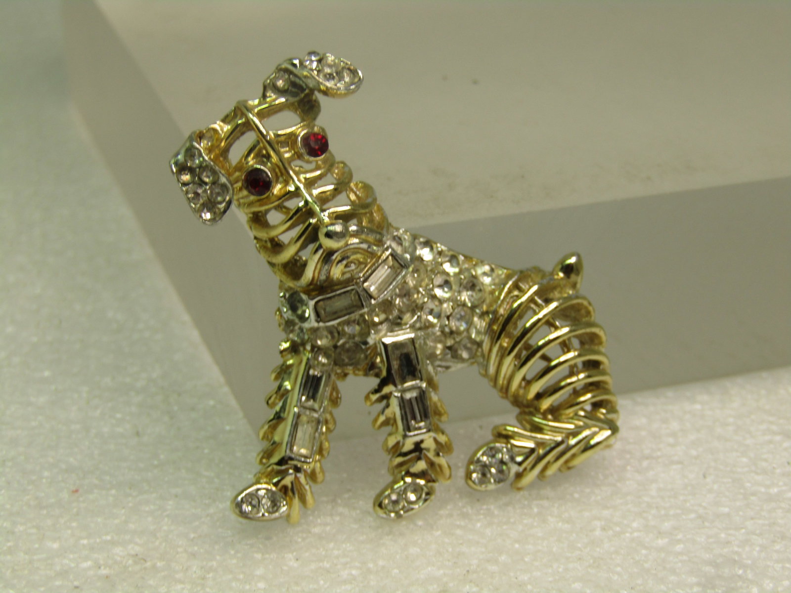 Vintage Weiss Rhinestone Dog Brooch, 1950's-1960's - 9