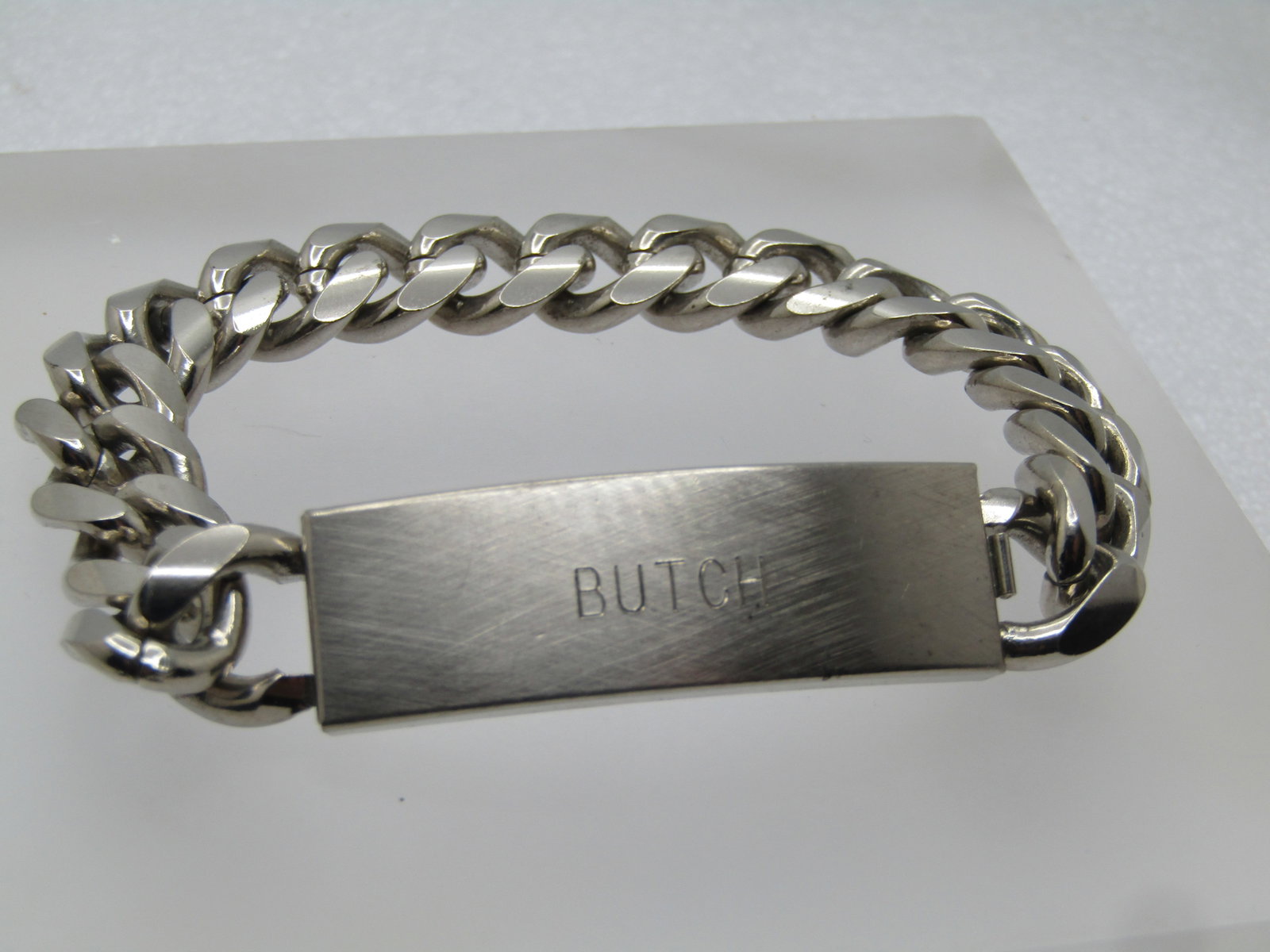 Vintage Heavy Speidel Men's I.D. Bracelet, Engraved BUTCH, 8.5", Cuban Link - 3