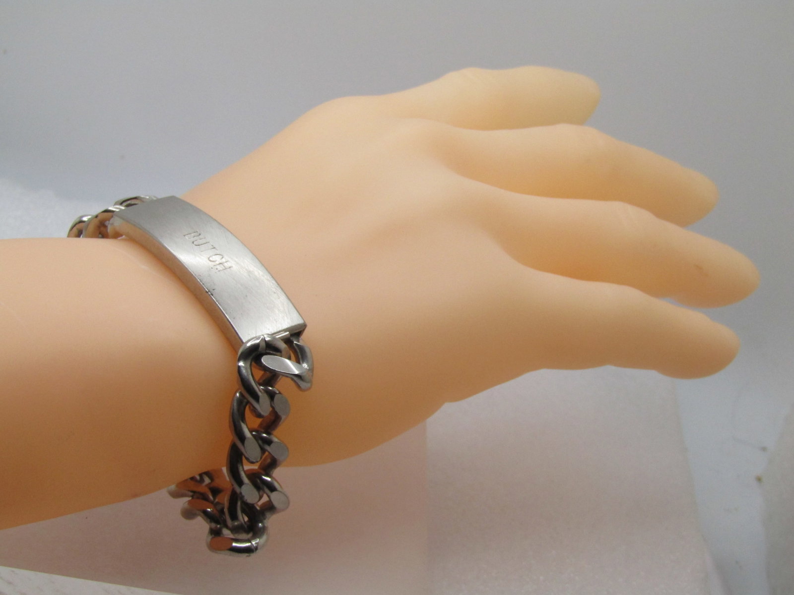 Vintage Heavy Speidel Men's I.D. Bracelet, Engraved BUTCH, 8.5", Cuban Link - 6