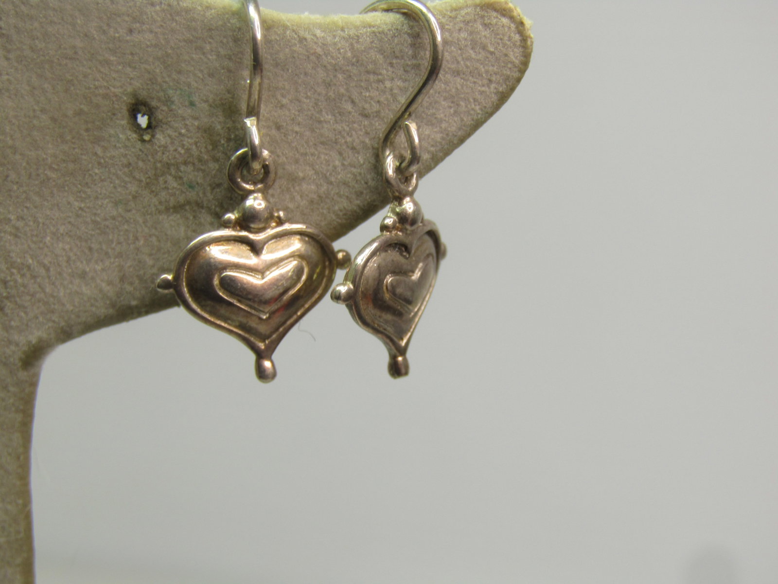 Vintage Sterling Heart Drop Earrings, 1990's - 2