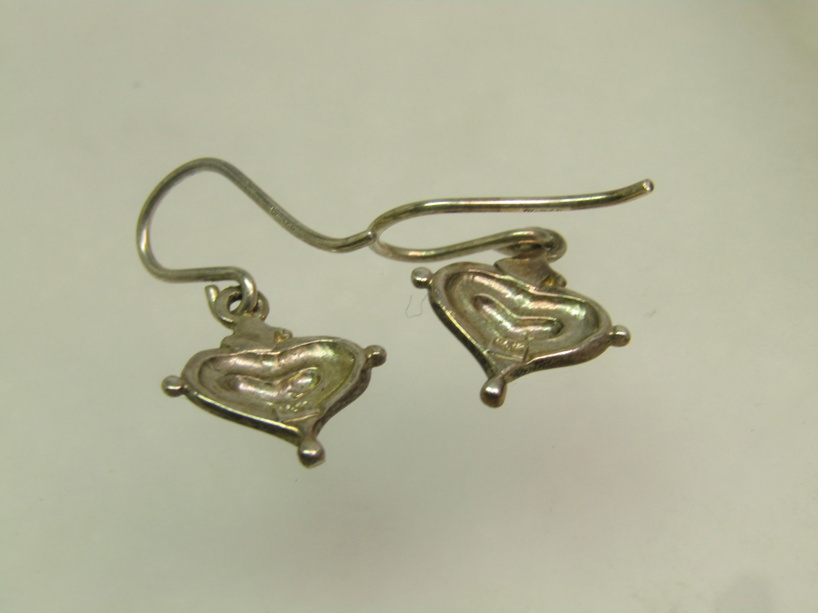 Vintage Sterling Heart Drop Earrings, 1990's - 3