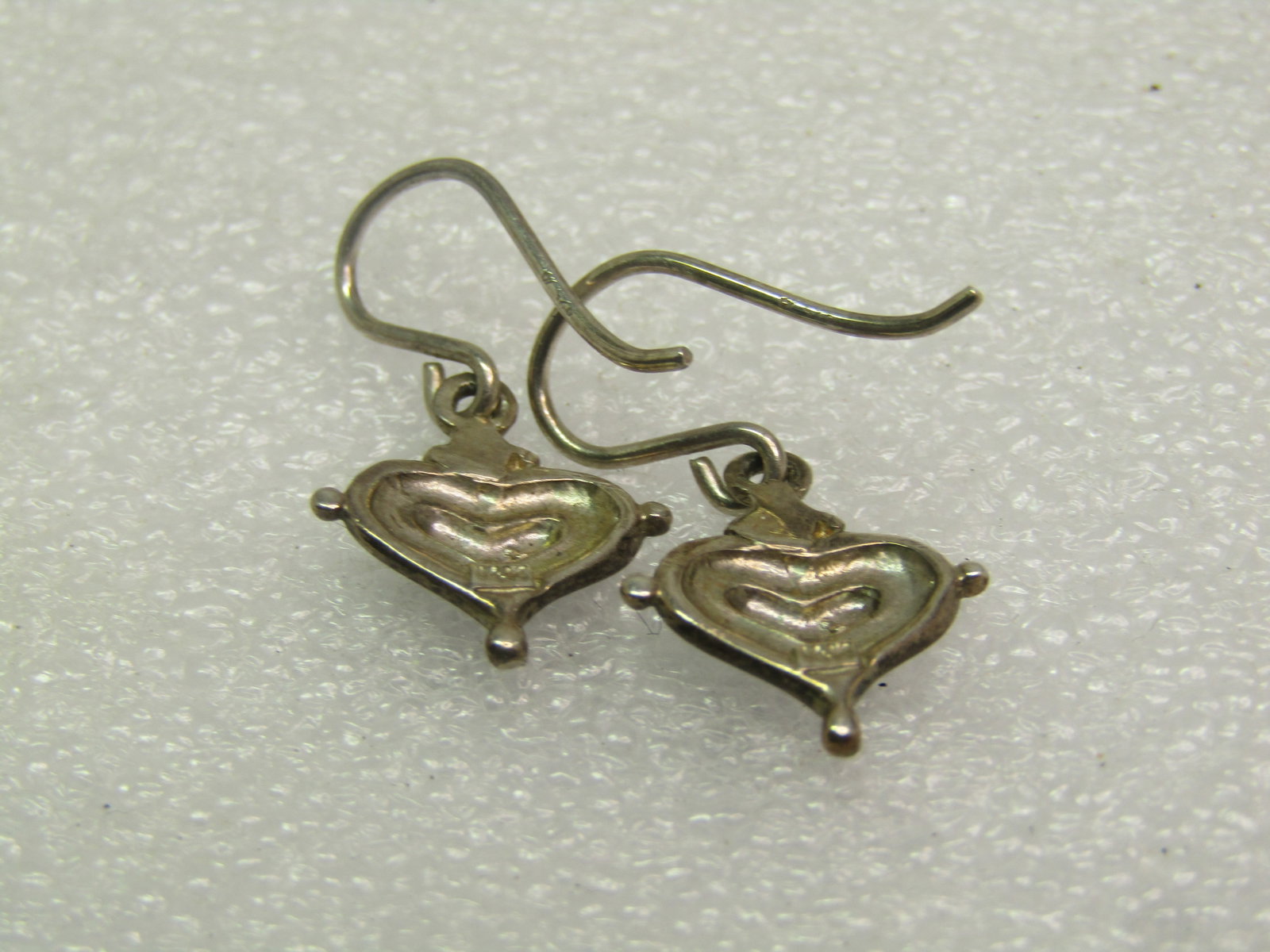 Vintage Sterling Heart Drop Earrings, 1990's - 4