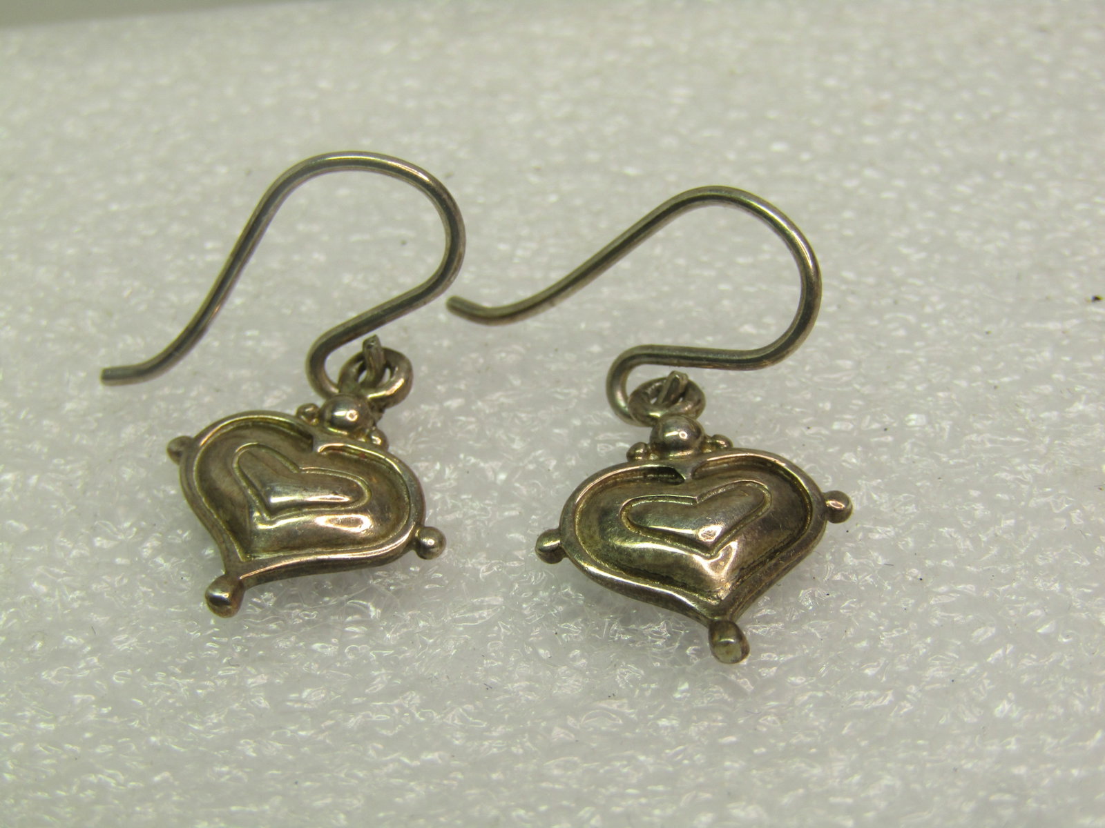 Vintage Sterling Heart Drop Earrings, 1990's - 5