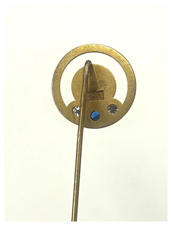 Vintage Memorial Bell 10k Gold and Diamond Stickpin - 6