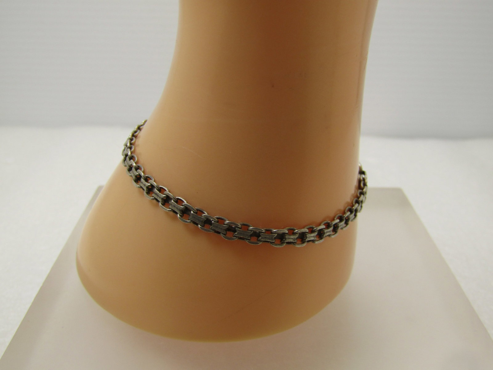 Vintage Sterling Woven Link Bracelet, 7.25" , 4mm, 1980's, Milor, Unisex - 2