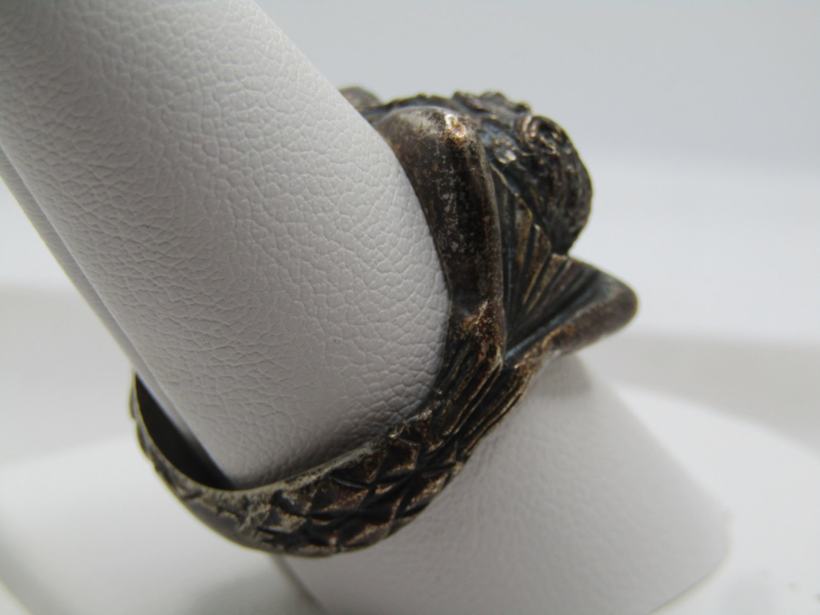 Vintage Sterling Mermaid Ring, Holding Tail, Sz. 10, Unisex, 1960's-1970's - 3