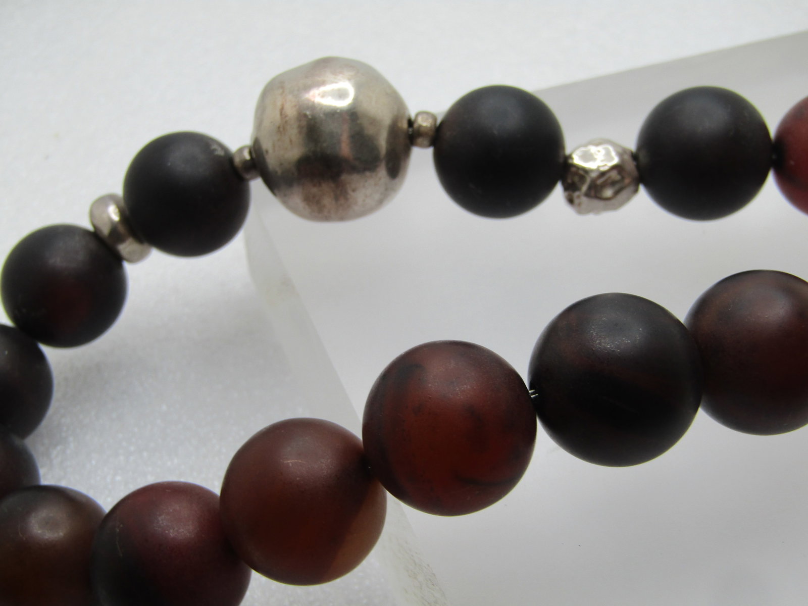 Vintage Silpada Sterling and Agate Beaded Necklace, 19", 1990's-2000's - 5