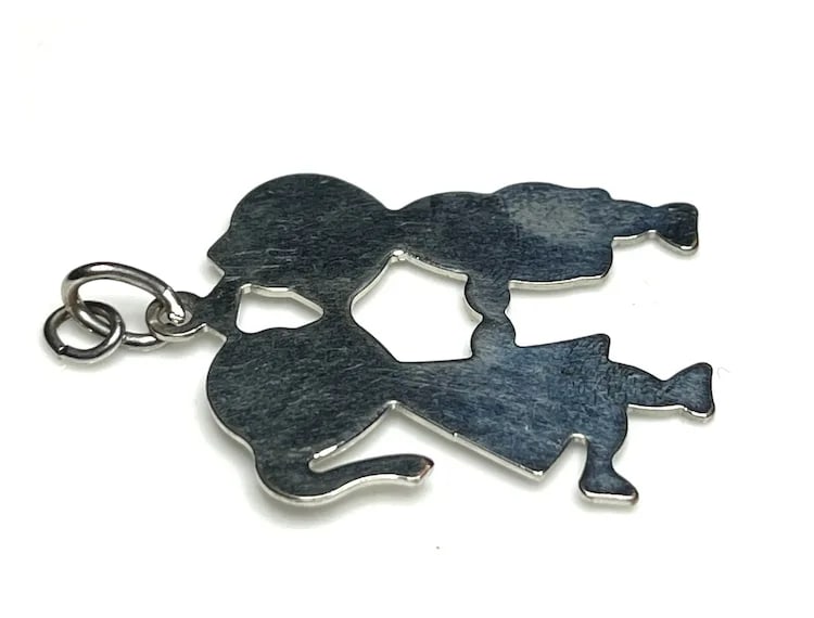 Vintage Dogtag Boy and Girl Kissing Charm/Pendant- Engravable - 3