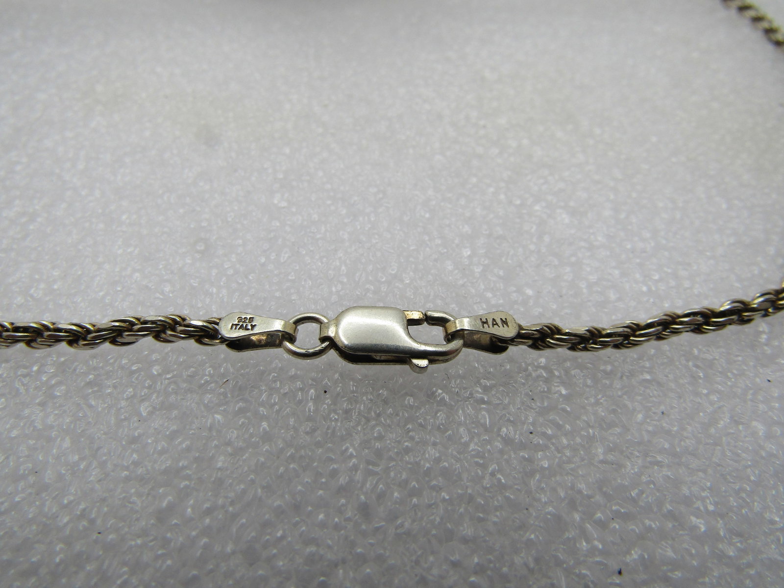 Vintage Sterling Rectangular Pendant Necklace, 18", Unisex, 1980's-1990's, Signed - 5