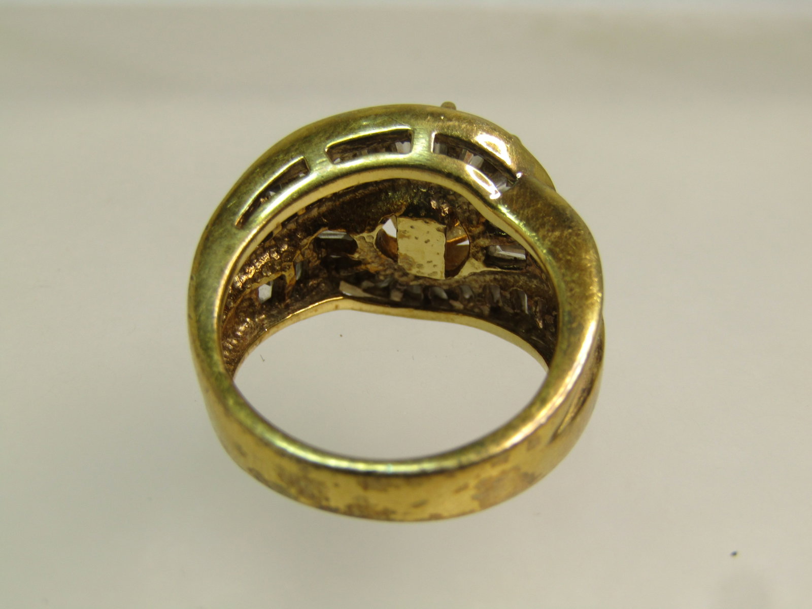 Statement Engagement Sterling Ring, Sz. 6, Clear CZ, 1980's-1990's - 4