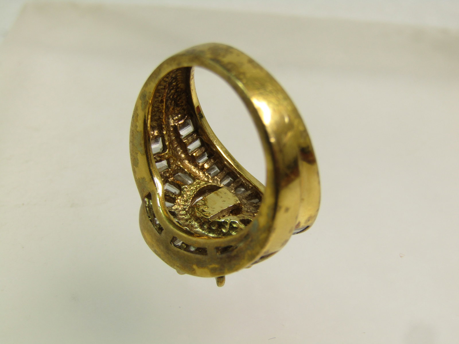 Statement Engagement Sterling Ring, Sz. 6, Clear CZ, 1980's-1990's - 6