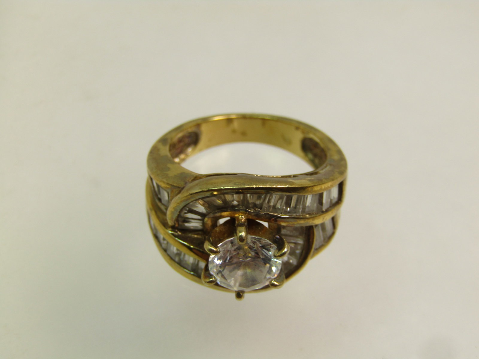 Statement Engagement Sterling Ring, Sz. 6, Clear CZ, 1980's-1990's - 7