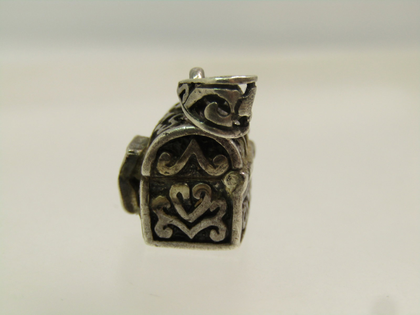 Vintage Sterling Scrolled Chest Pendant, 1960's-1970's, Signed - 2