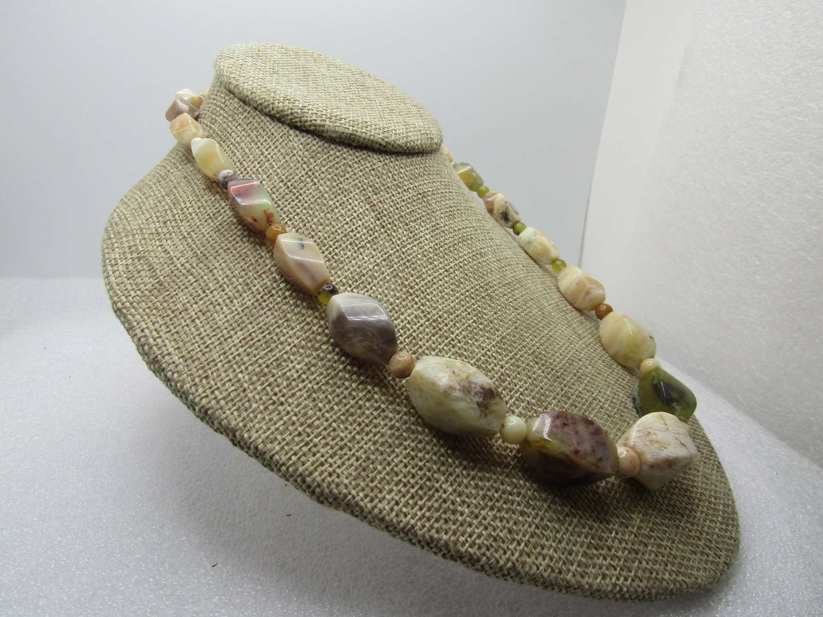 Vintage Jay King Mixed Agate Necklace, Sterling Clasp, Signed DTR, 21", 1990's - 3