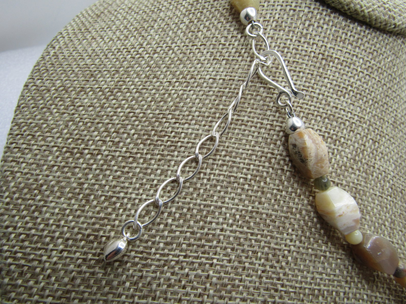 Vintage Jay King Mixed Agate Necklace, Sterling Clasp, Signed DTR, 21", 1990's - 4