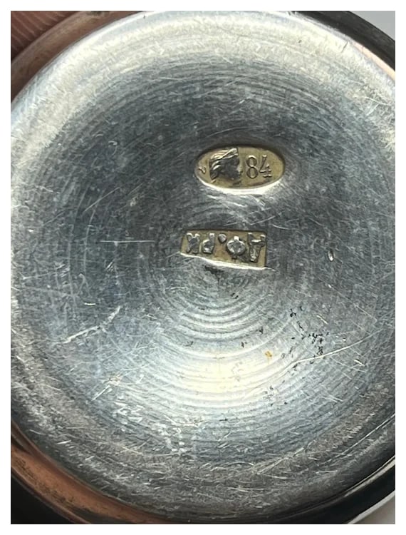 Antique Russian Sterling Silver Vodka Cup 84 - 9