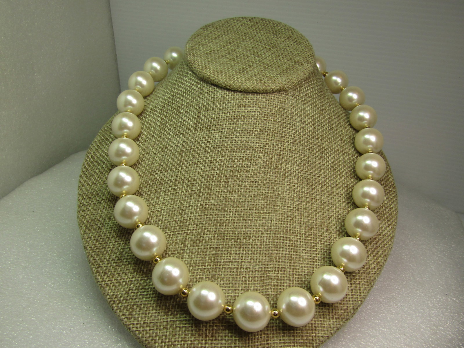 Vintage Napier Chunky Pearl Necklace, 20", 1980's - 3