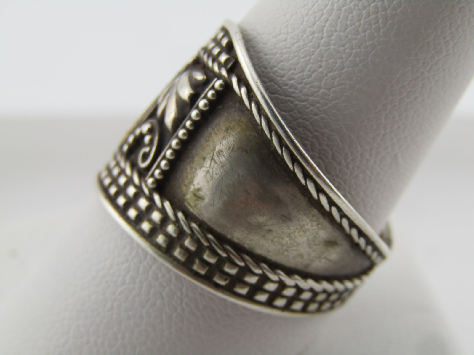 Vintage Sterling Wide Curved Ring, Size 11, Unisex, Post Mid-Century - 2