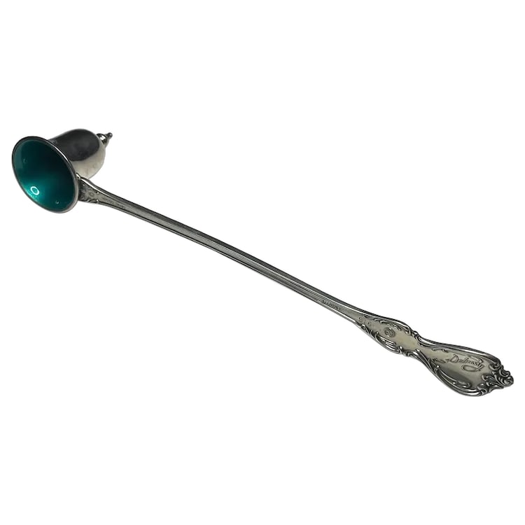 Vintage Sterling Silver Towle 1959 Green Enamel Debussy Candle Snuffer #516 (1 of 7)