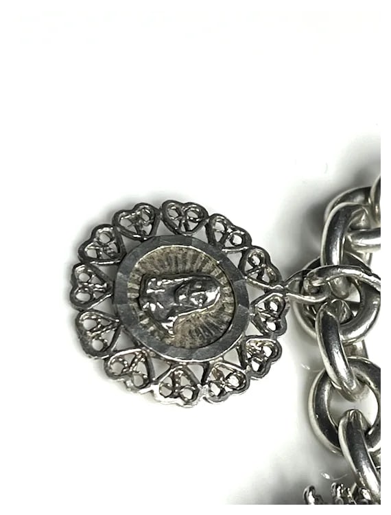 Vintage Sterling Silver Charm Bracelet 37.7 grams - 4