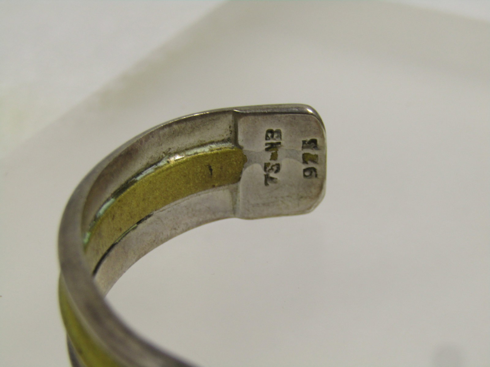 Vintage Sterling and Brass Cuff Bracelet , 7", Mexico 1980', Signed - 5