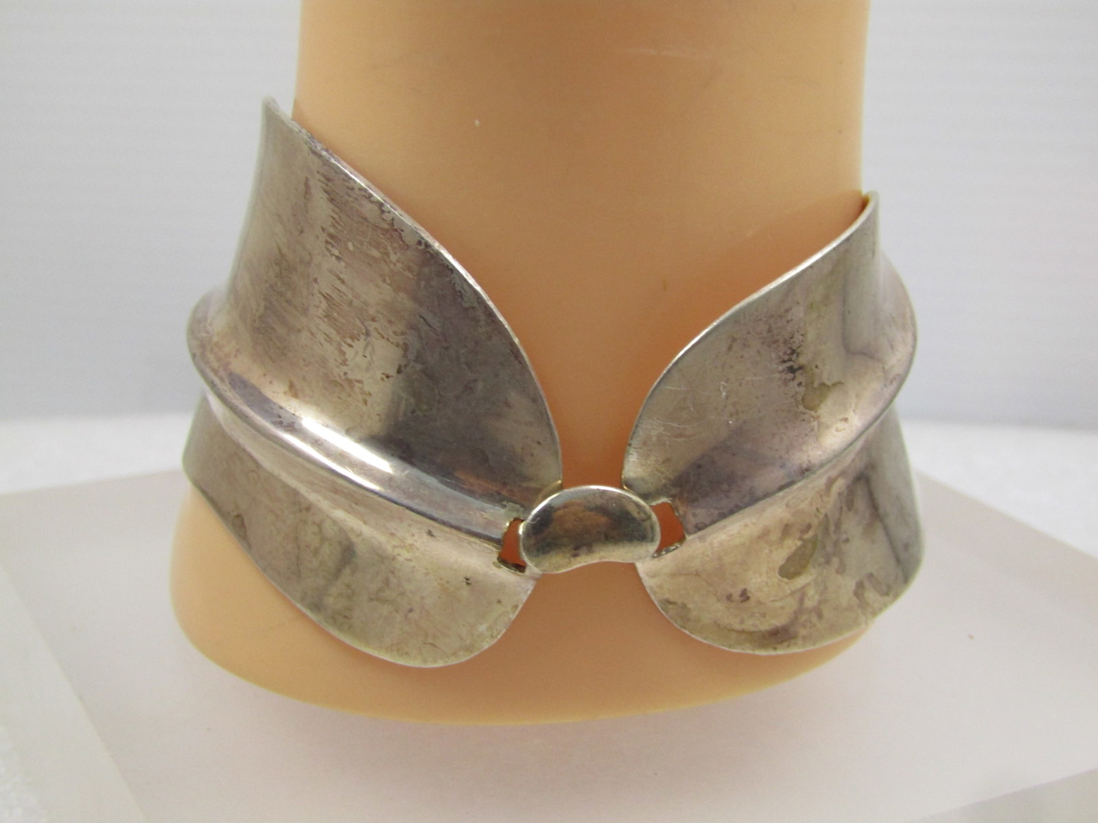 Vintage Sterling Wide Modernist Bracelet Toggle Clasp, Signed RGN, 1990's - 2