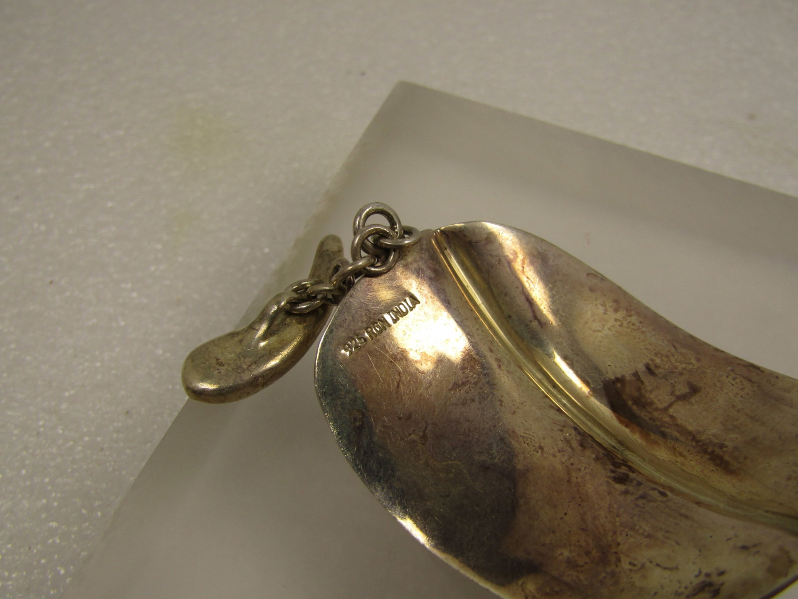 Vintage Sterling Wide Modernist Bracelet Toggle Clasp, Signed RGN, 1990's - 7