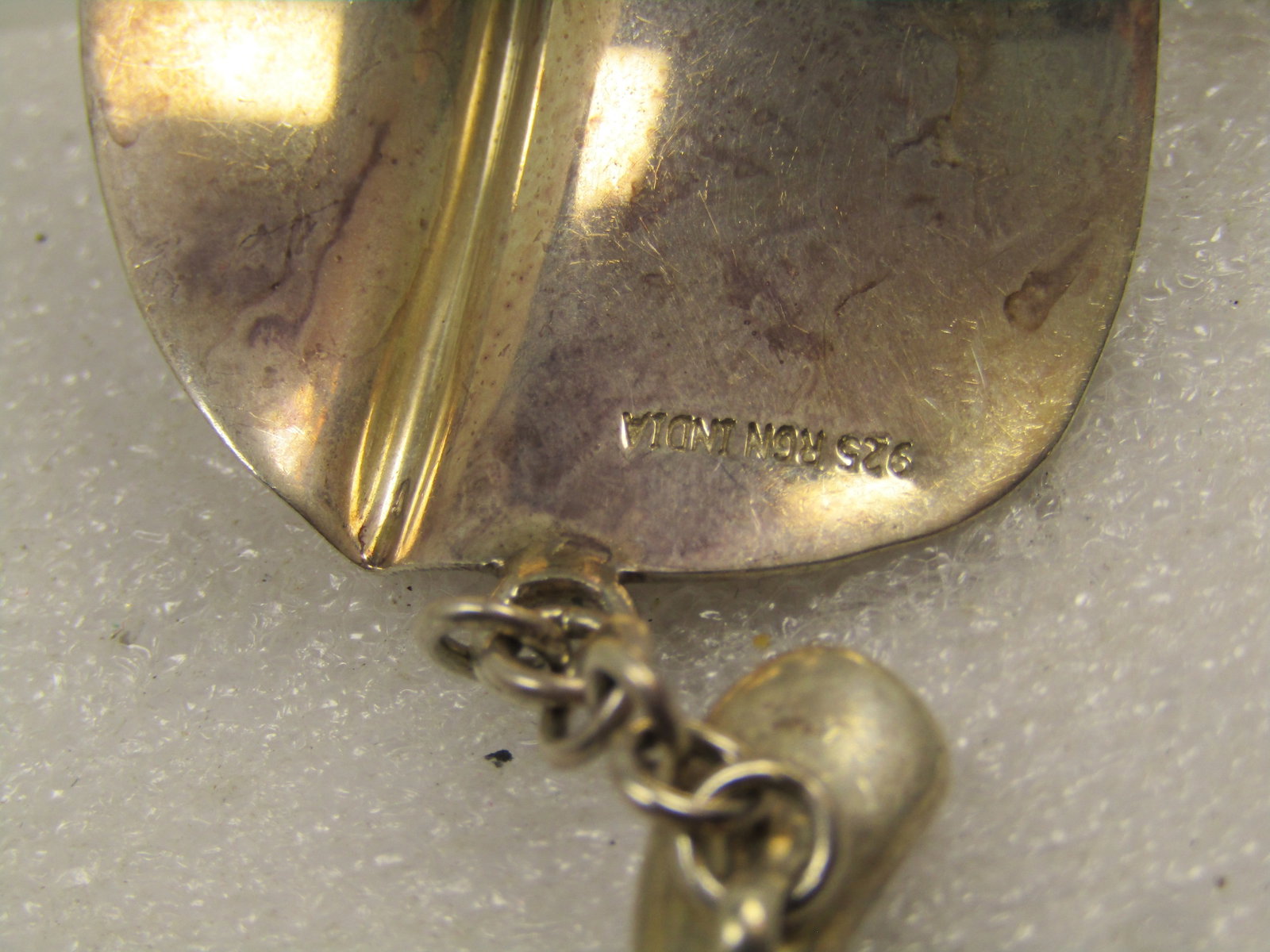 Vintage Sterling Wide Modernist Bracelet Toggle Clasp, Signed RGN, 1990's - 8