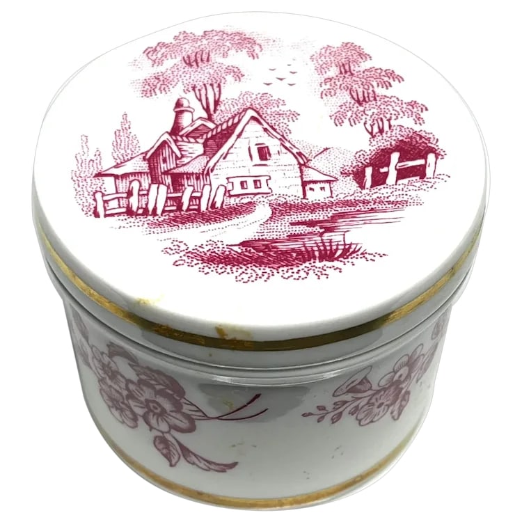 Vintage Spode Trinket Box/ Bone China - English Countryside (1 of 6)