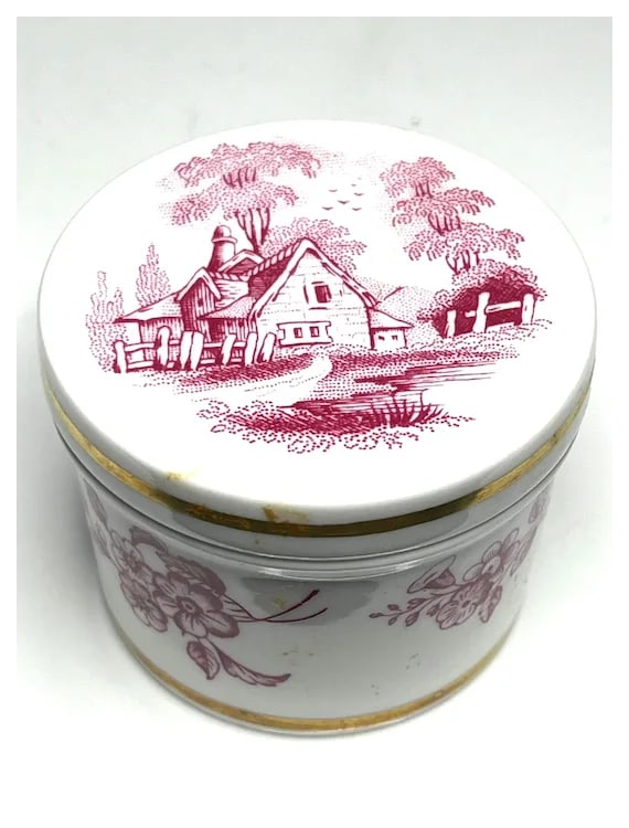 Vintage Spode Trinket Box/ Bone China - English Countryside - 2