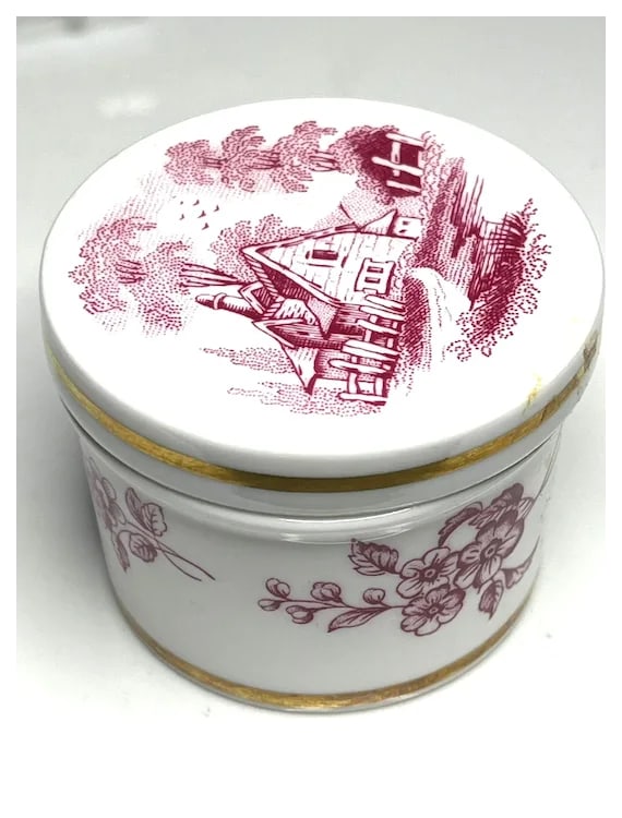 Vintage Spode Trinket Box/ Bone China - English Countryside - 4