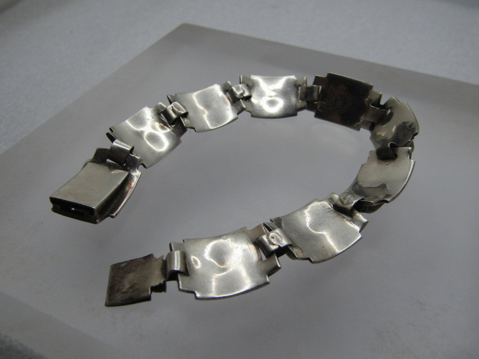 Vintage Sterling Southwestern Inlaid Abalone Bracelet, 6.5", 1960's-1970's, Mexico, Signed - 4