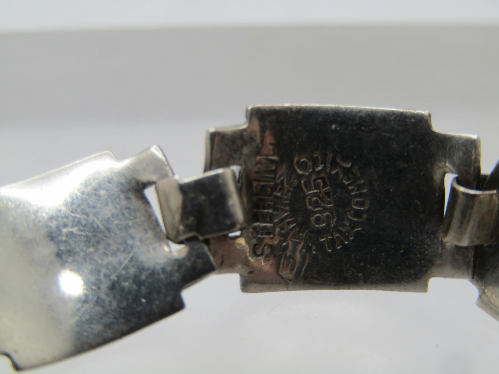 Vintage Sterling Southwestern Inlaid Abalone Bracelet, 6.5", 1960's-1970's, Mexico, Signed - 5