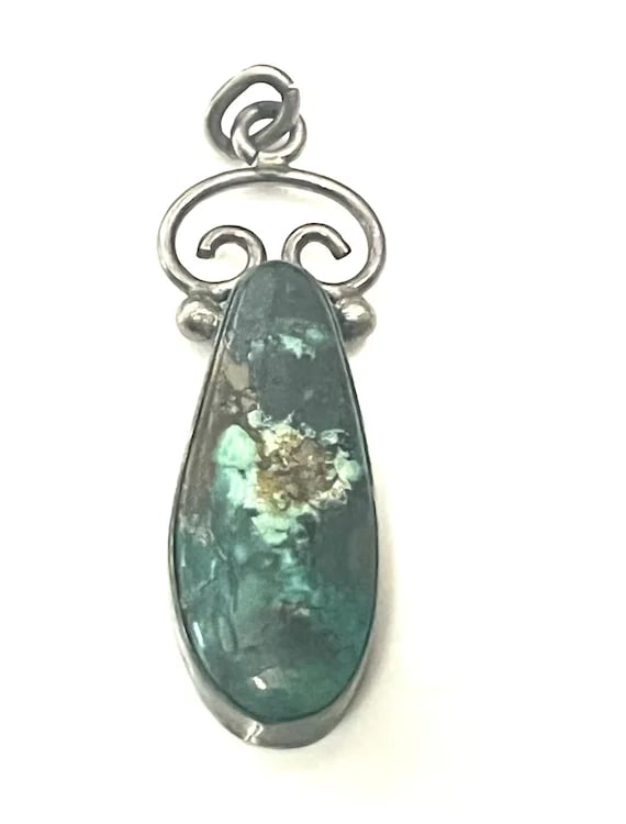 Vintage Gurdal Sterling Silver and Turquoise Pendant - 2