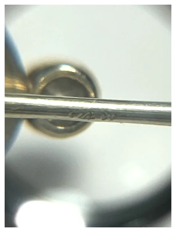 Vintage 14k Gold Amethyst Cabochon and Diamond Stickpin - 9