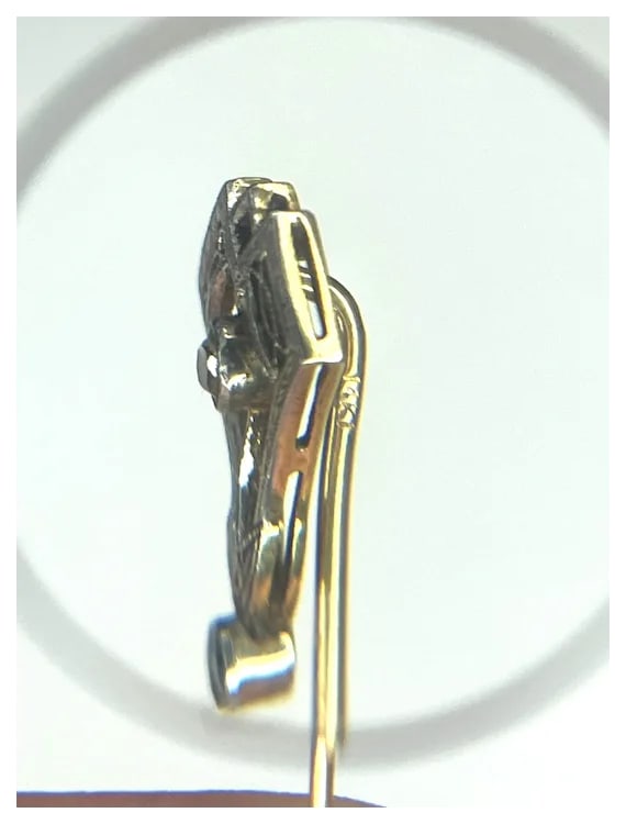 Victorian 14k Gold and Diamond Filigree Stickpin - 5