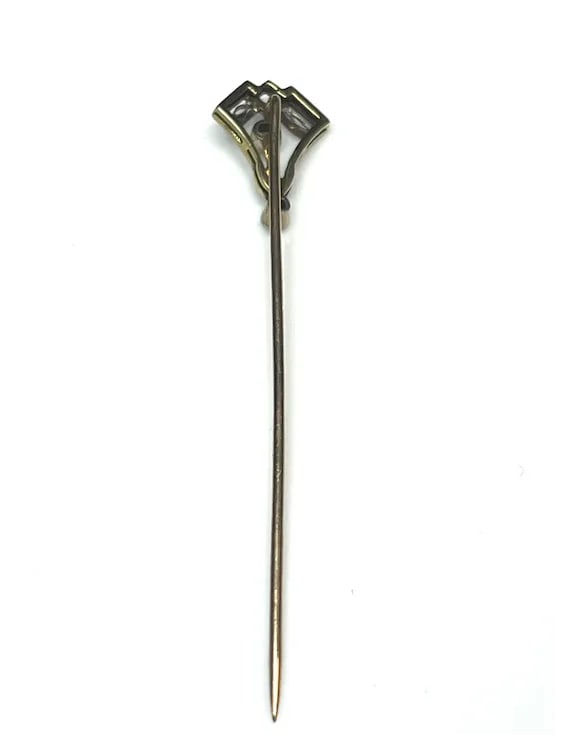 Victorian 14k Gold and Diamond Filigree Stickpin - 6