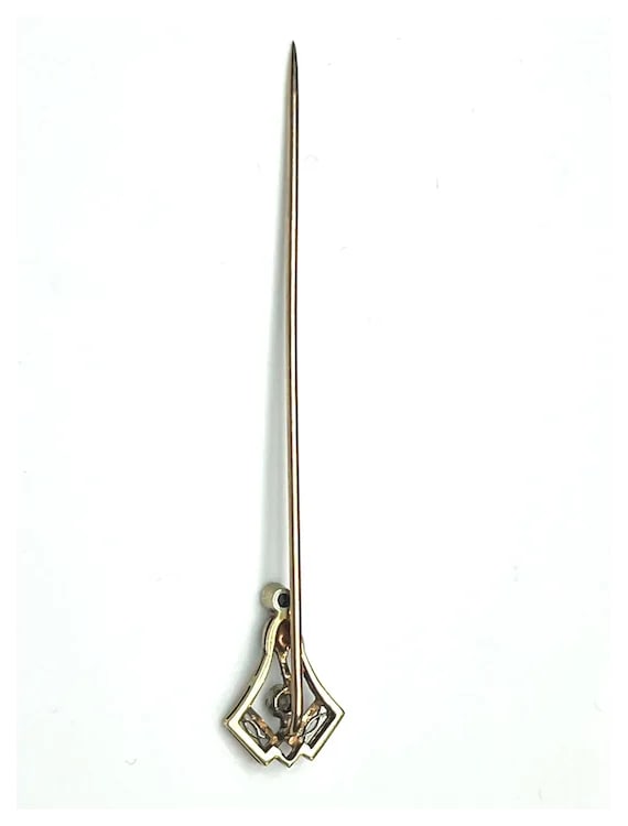 Victorian 14k Gold and Diamond Filigree Stickpin - 7