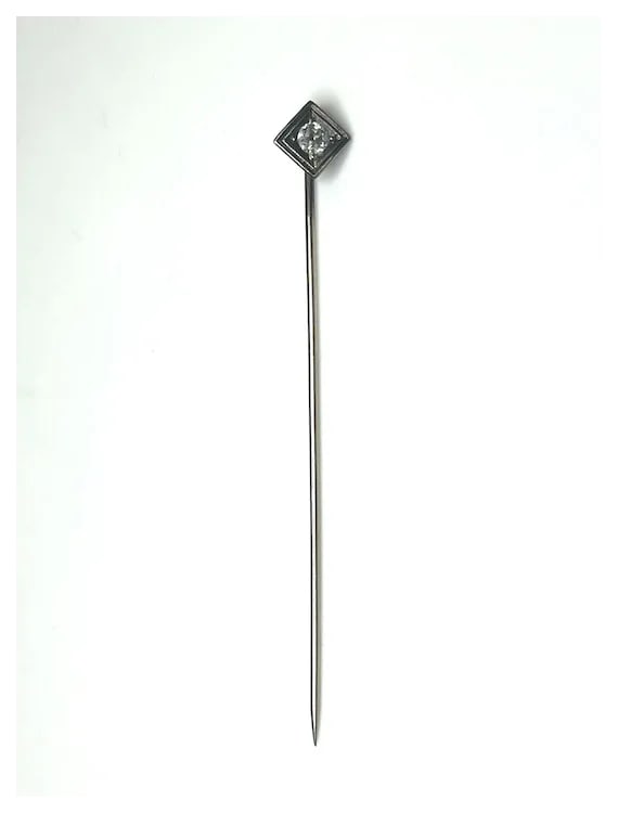 Vintage 14k Gold Ruby and Seed Pearl Filigree Stickpin - 2