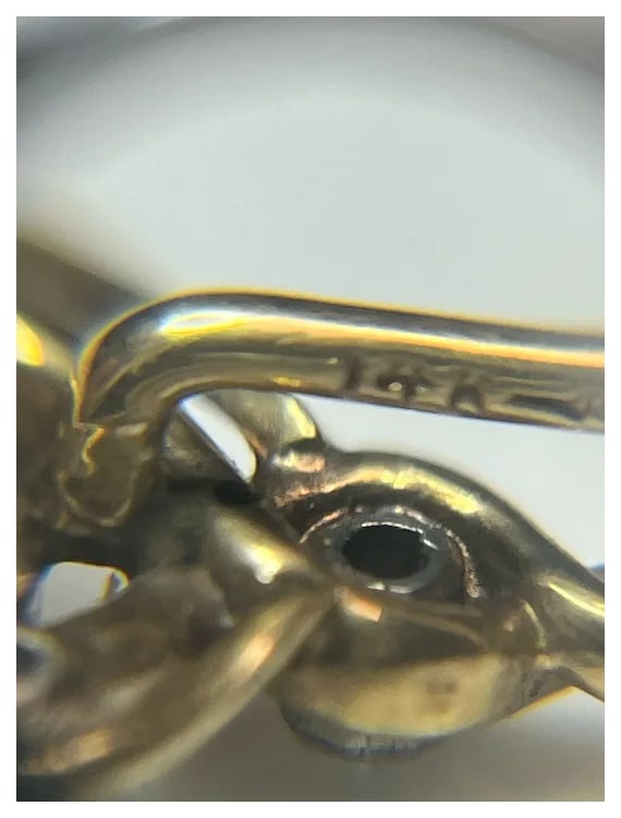 Vintage 14k Gold Sapphire and Diamond Stickpin - 6