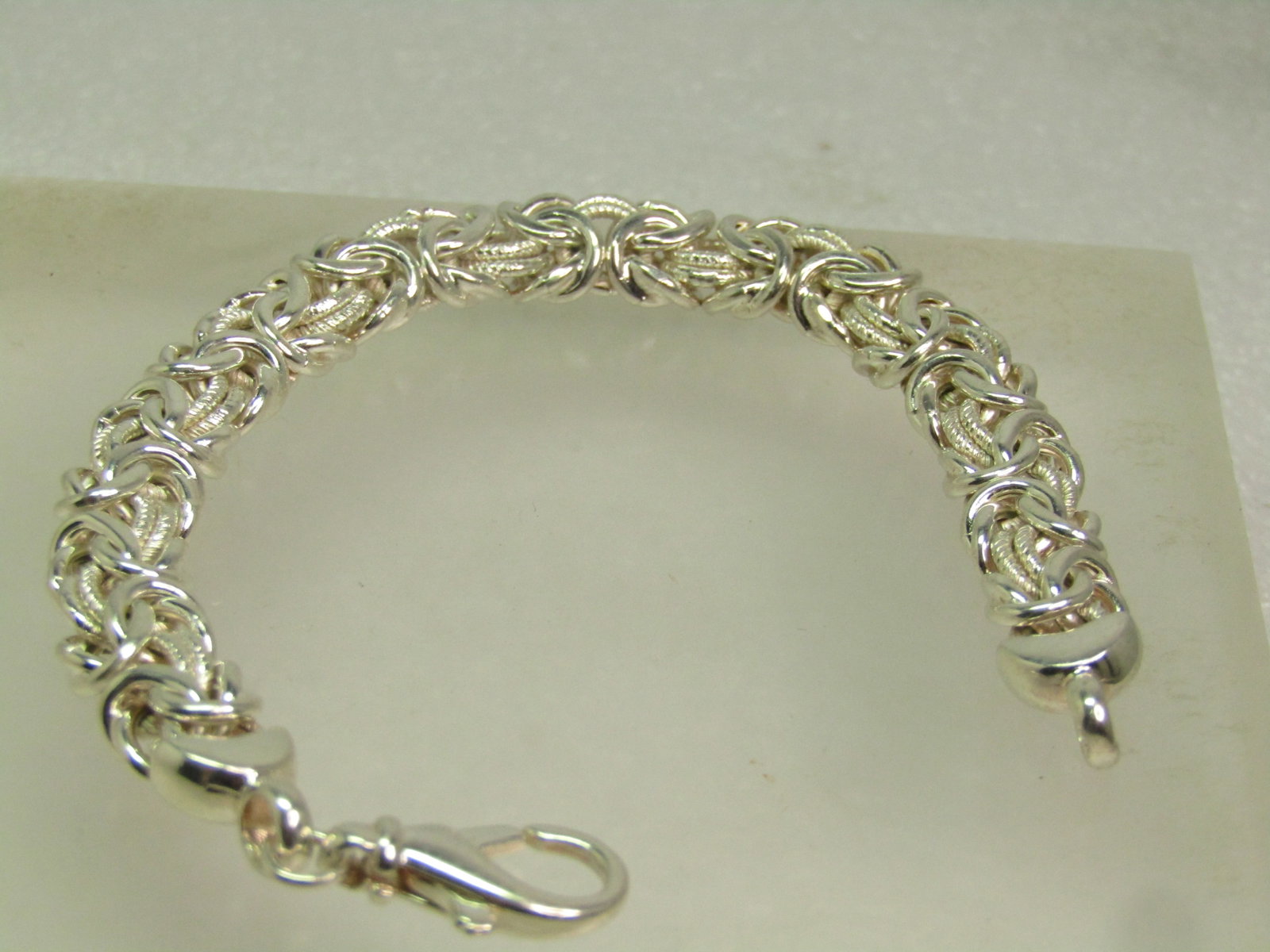 Sterling Byzantine Bracelet, 7.5" 5mm Wide, Milor Italy, 2000's - 2