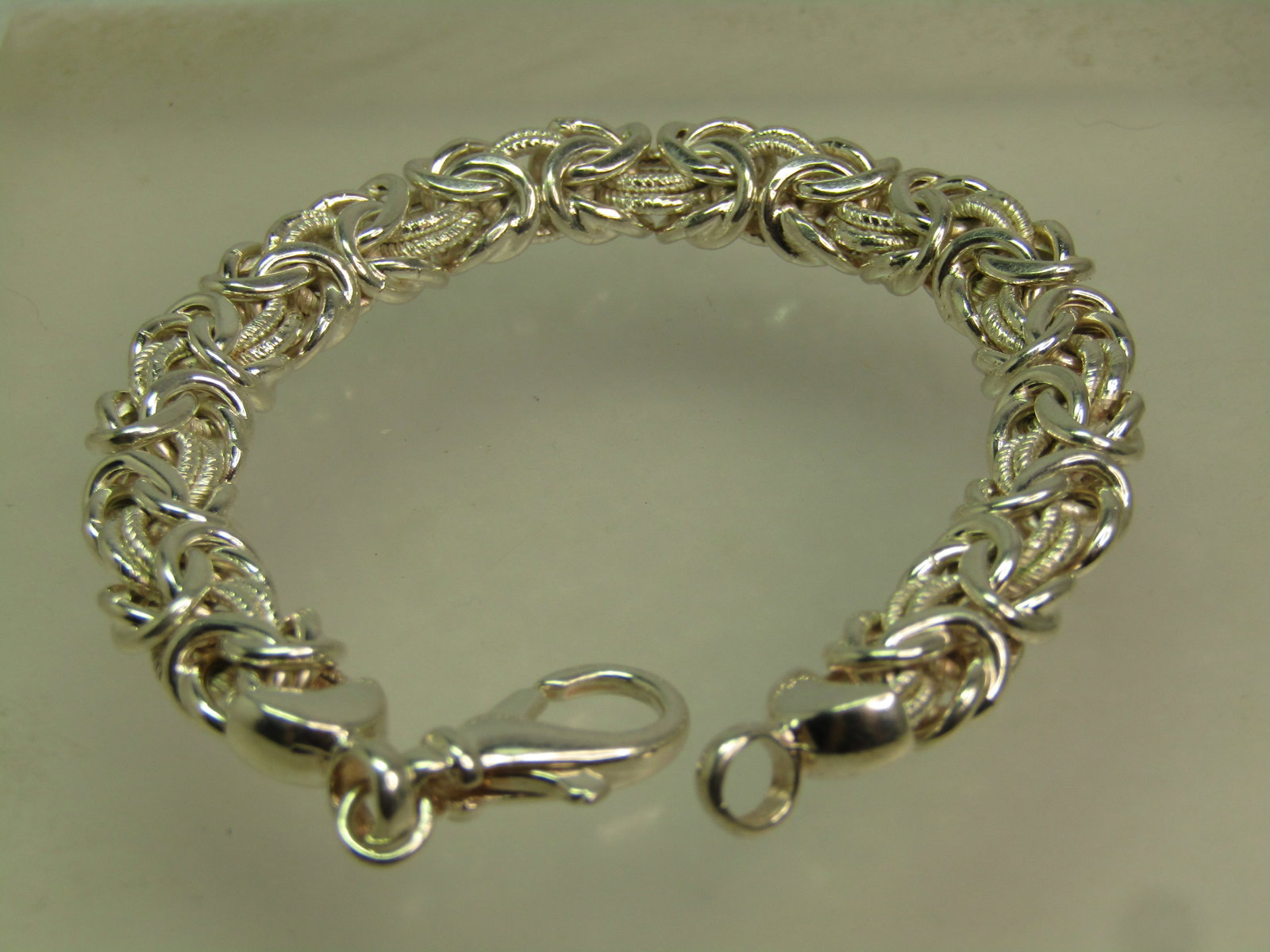 Sterling Byzantine Bracelet, 7.5" 5mm Wide, Milor Italy, 2000's - 3