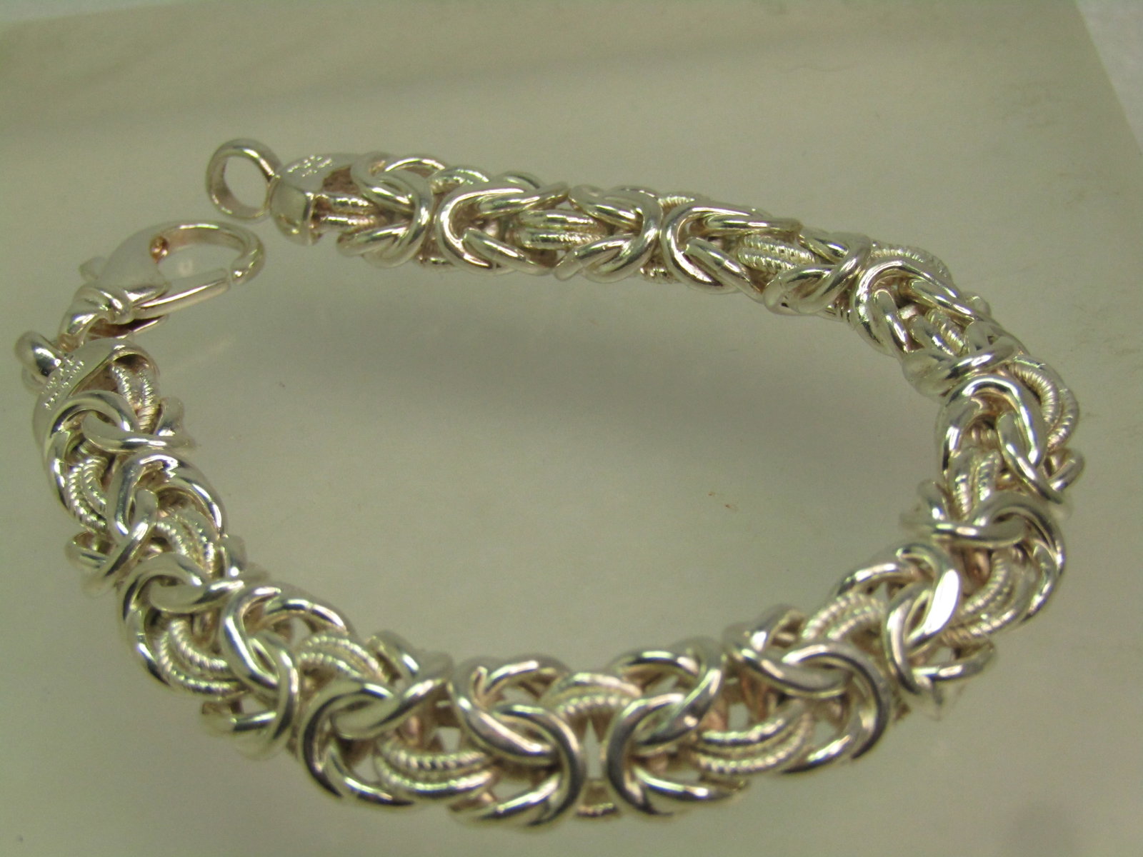 Sterling Byzantine Bracelet, 7.5" 5mm Wide, Milor Italy, 2000's - 4