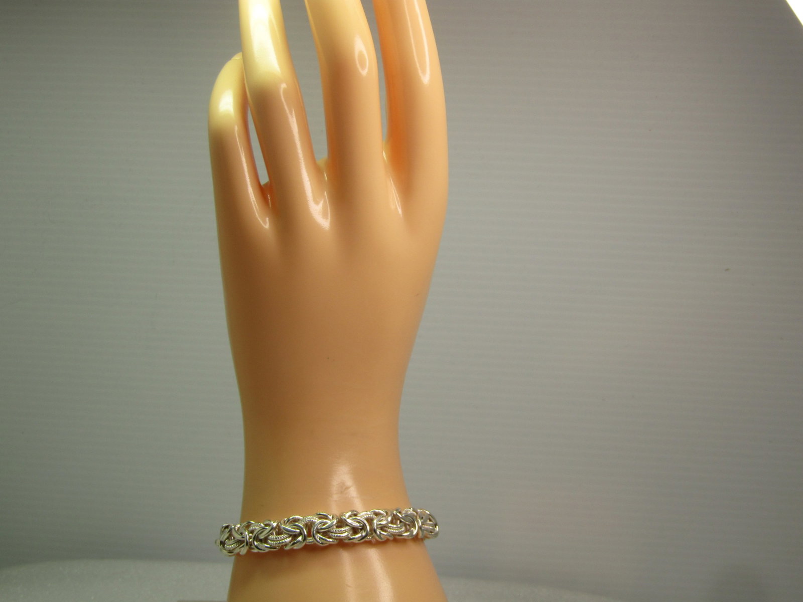 Sterling Byzantine Bracelet, 7.5" 5mm Wide, Milor Italy, 2000's - 7