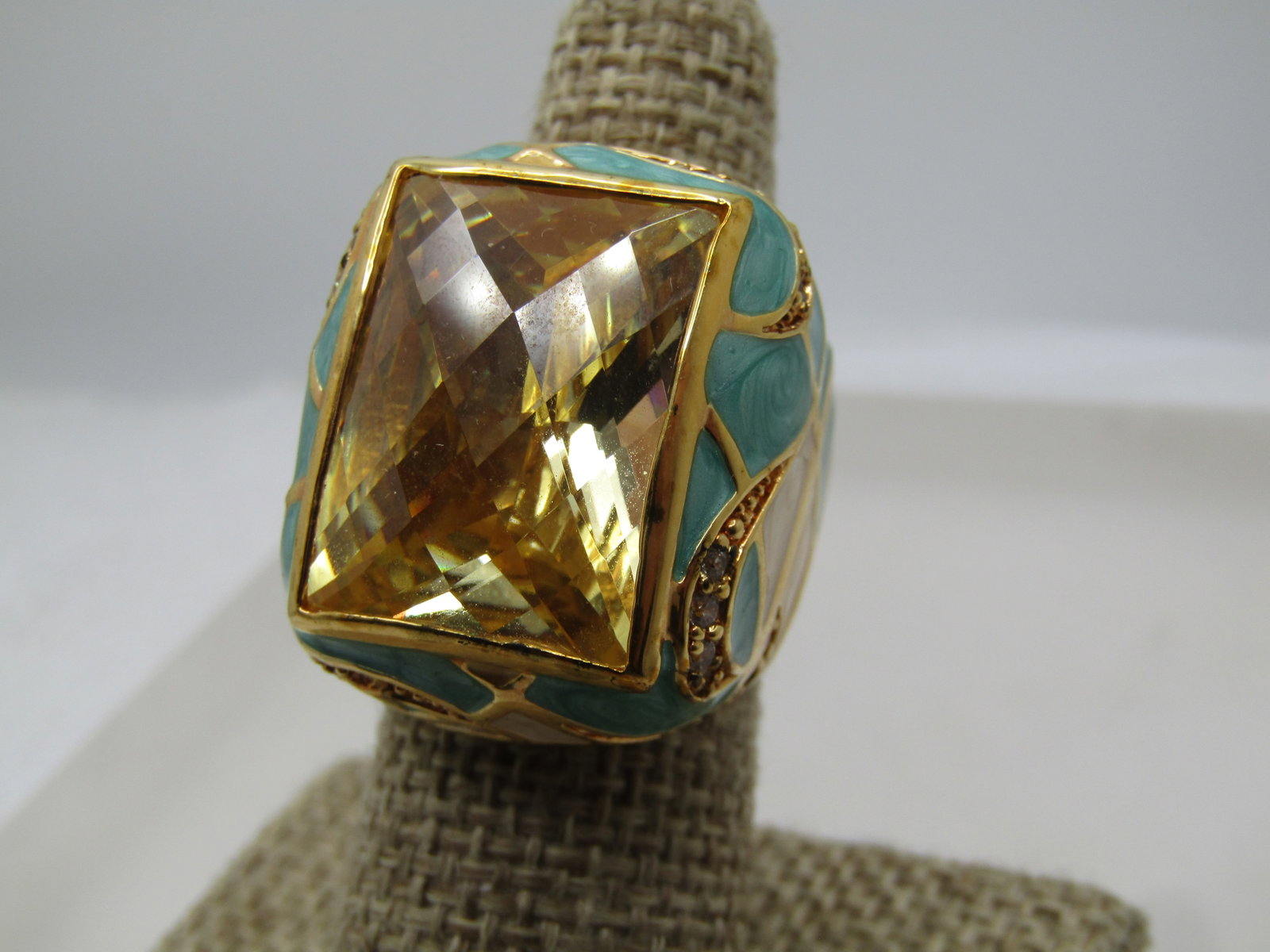 Lauren G. Adams Enameled Ring, Sz. Sz. 7, Yellow Stone - 2