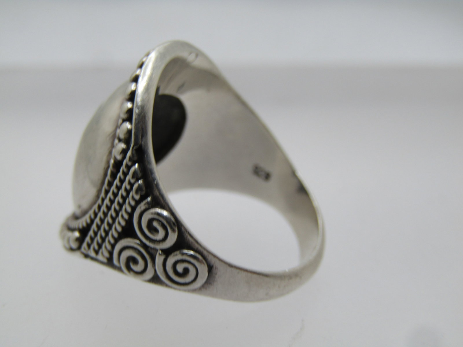 Vintage Sterling Hammered Ball Themed Ring, Sz. 7.5, 1980's - 4