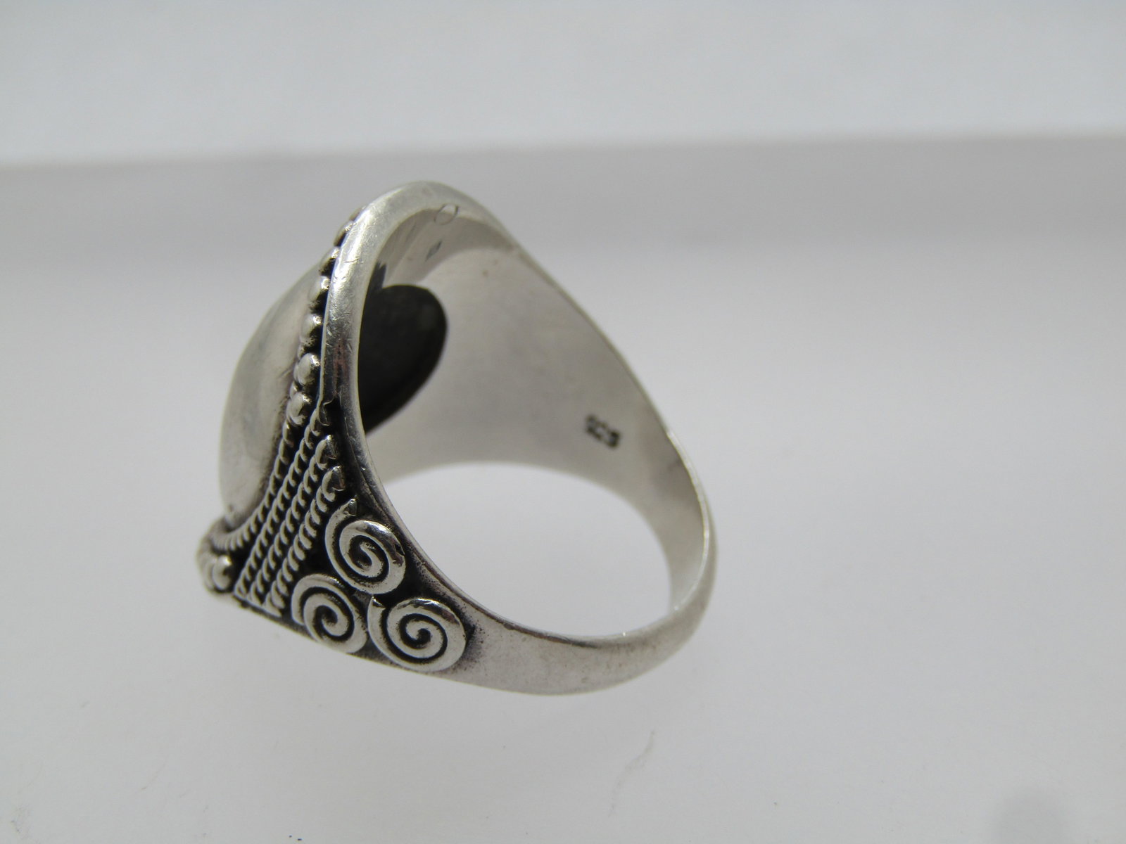 Vintage Sterling Hammered Ball Themed Ring, Sz. 7.5, 1980's - 5