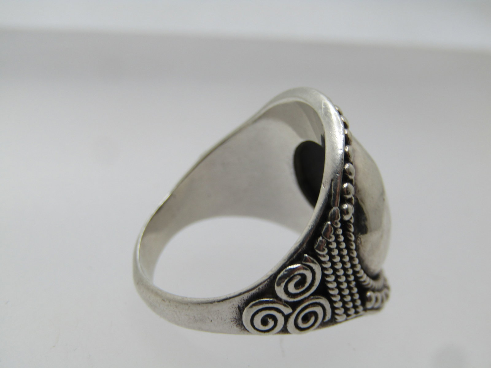 Vintage Sterling Hammered Ball Themed Ring, Sz. 7.5, 1980's - 6