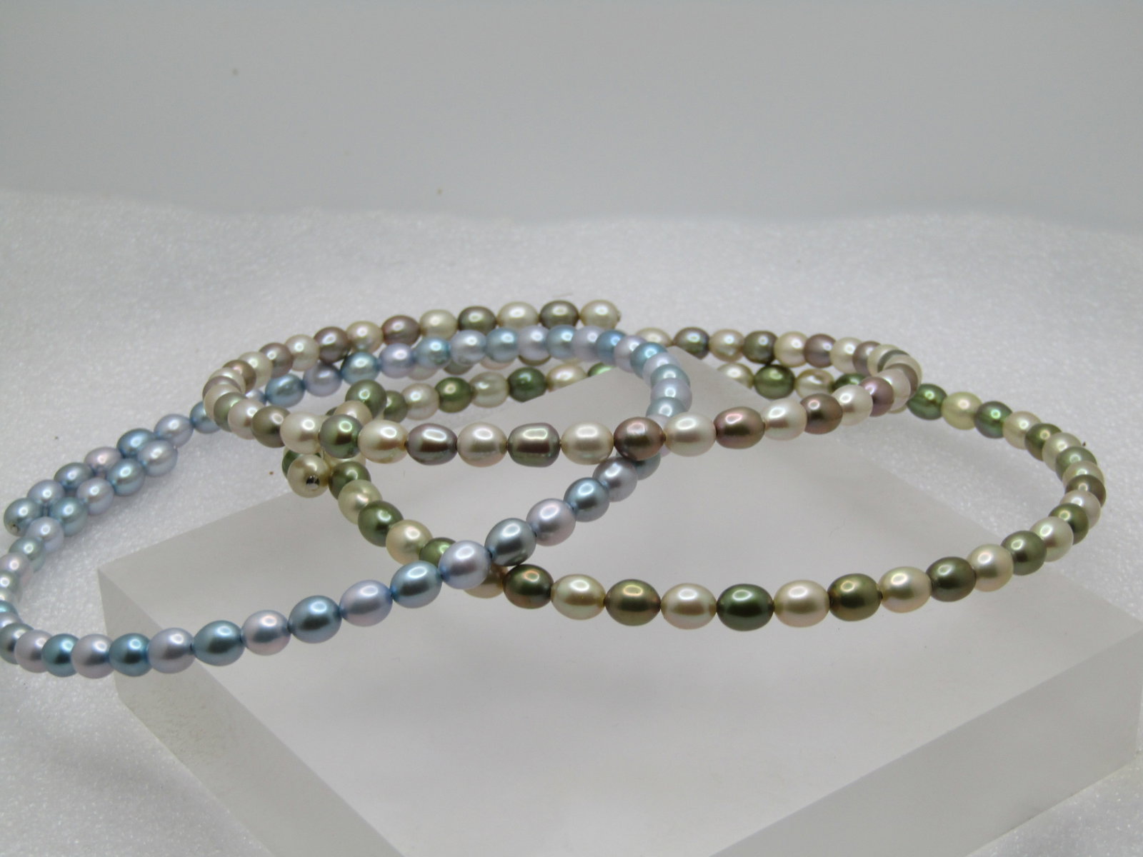 Vintage Three Tahitian Style Pearl Coiled Collar Necklace, 14", 1990's - 5