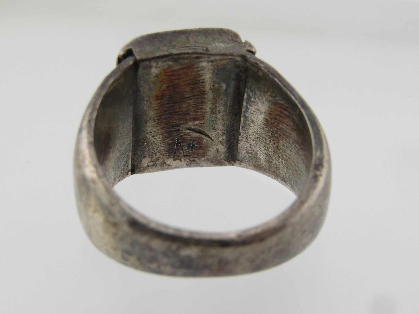 Vintage Sterling Southwestern Turquoise Ring, Sz. 8, 1960's-1970's. - 4